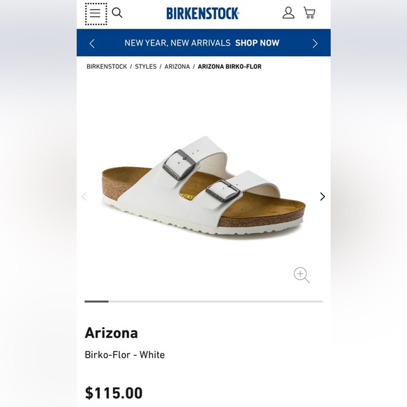 Birkenstock Arizona Birko Flor in White Size 36 - Picture 5 of 10